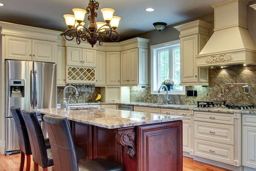 classic-kitchen-cabinets-with-dark-wooden-isle-caldwell-id